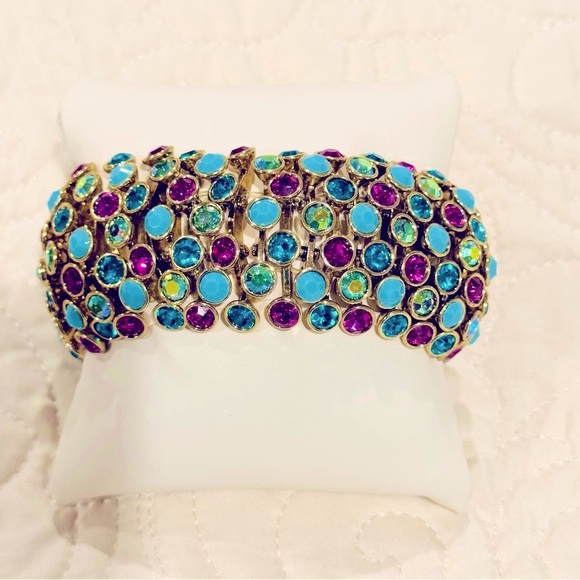 Sequin Sparkling Multicolor Stretch Bracelet NWOT - Picture 4 of 4